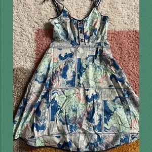 ModCloth Map Dress Size S